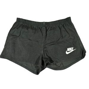 Vintage Nike Orange Swoosh Shorts 1980's Men's Black Size Large